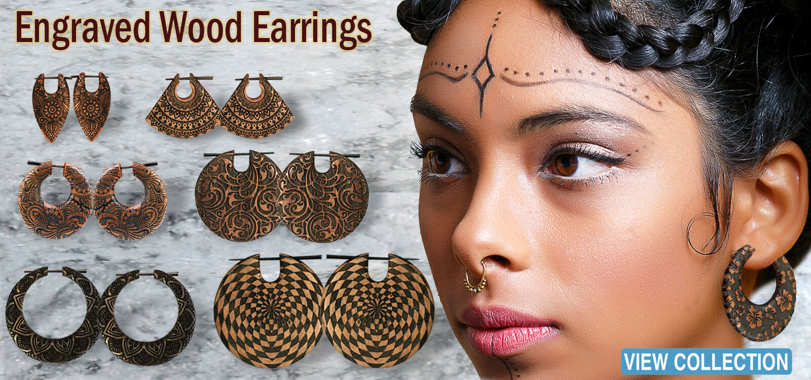 wooden piercing, fake body jewelry, faux expanders