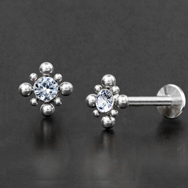 piercing cluster,labret jewelry,crystal labret,steel body jewelry,steel labret,lip piercing