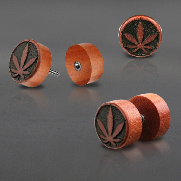 ganja piercing jewelry,fake piercing plug,organic jewelry