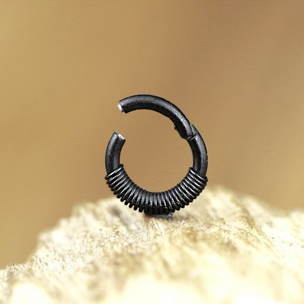 hinged segment ring piercing,steel piercing,industrial piercing,helix piercing,tragus piercing,septum piercing,eyebrow piercing