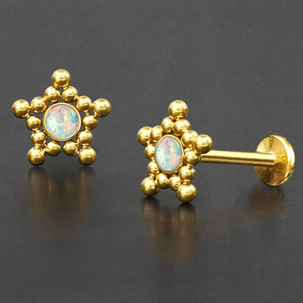 steel labret,labret piercing,upper lobe piercing,flat piercing