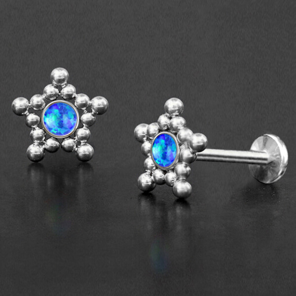 steel labret,labret piercing,upper lobe piercing,flat piercing