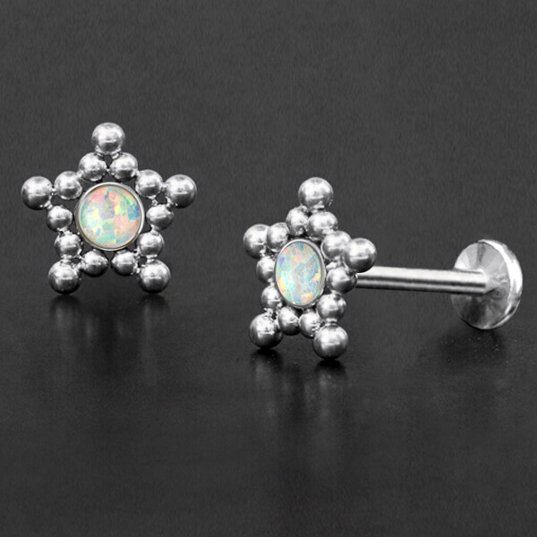 hypo allergenic steel labret,labret piercing,upper lobe piercing,flat piercing