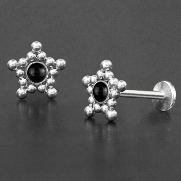 steel labret,steel body jewelry,labret piercing,upper lobe piercing,flat piercing