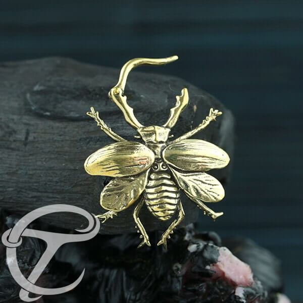 brass ear clicker,brass earring,brass piercing jewelry,earlobe piercing