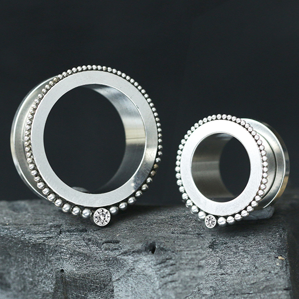 steel ear tunnel,steel jewelry,steel earlets,cluster piercing