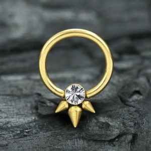 Steel Piercing Ball Closure Rings (BCR) 2 XR 301G CZ
