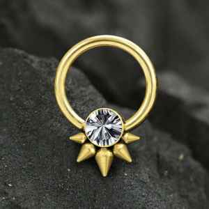 Steel Piercing Ball Closure Rings (BCR) 2 XR 302G CZ