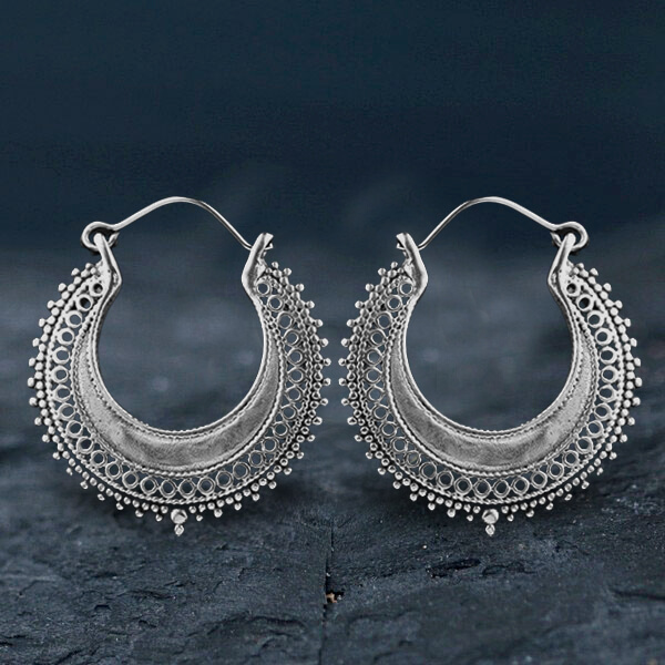 white brass earring,tribal white brass earring,wholesale white brass jewelry