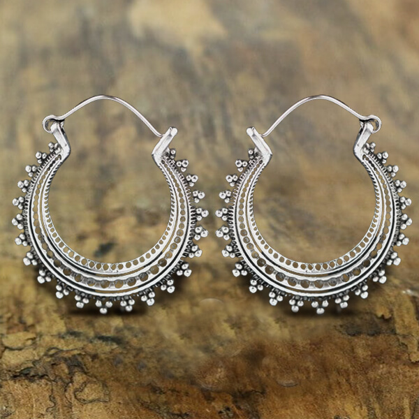 tribal white brass earring,brass jewelry,brass earring