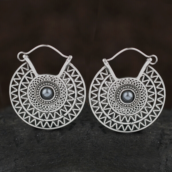 brass jewelry designs,ethnic white brass earring,tribal earring