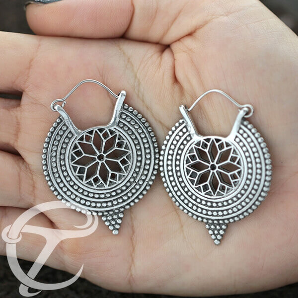 tribal jewelry,white brass earring,brass earrings,nickel free white brass jewelry