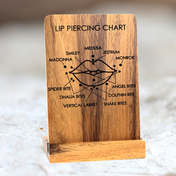 lip piercing,body piercings,wooden jewelry display