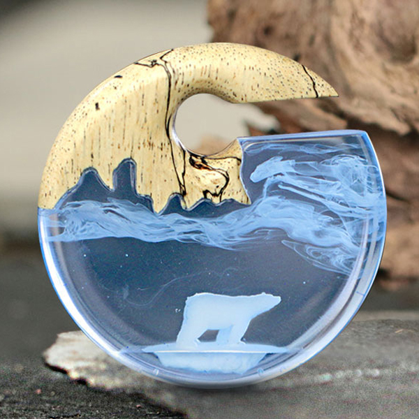 epoxy ear-weight,wood piercing,epoxy jewelry resin,epoxy piercing jewelry