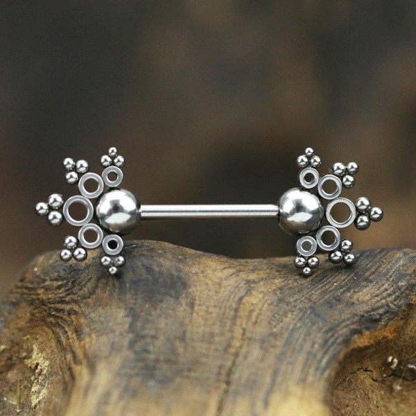 nipple barbell,nipple jewelry,cluster piercing,steel body piercing jewelry,steel jewelry