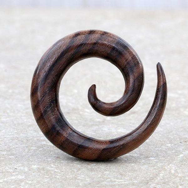 Brown,narra,wood,spiral,piercing