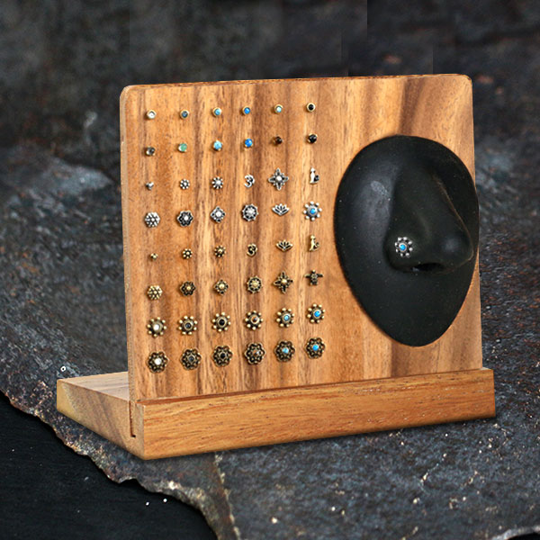 Wooden jewelry display,nose pins,nose studs,display tray,