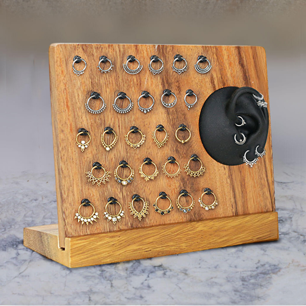 hinged segment rings,BCR s,circular barbells,piercing jewelry,jewelry display tray