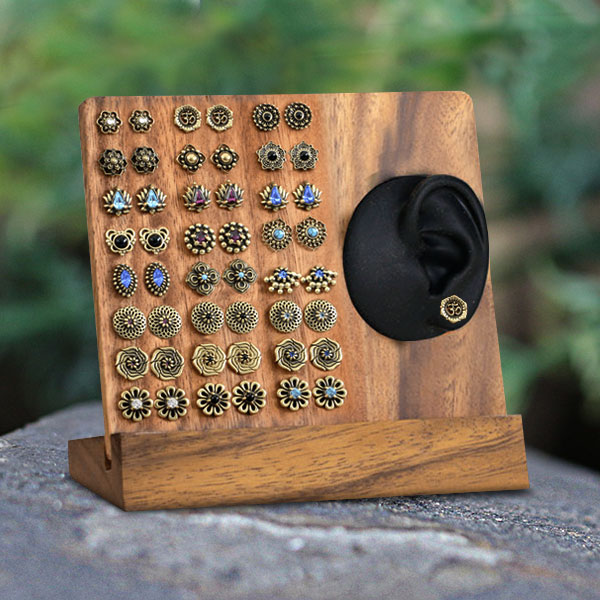 Wooden jewelry display,nose pins,nose studs,display tray,