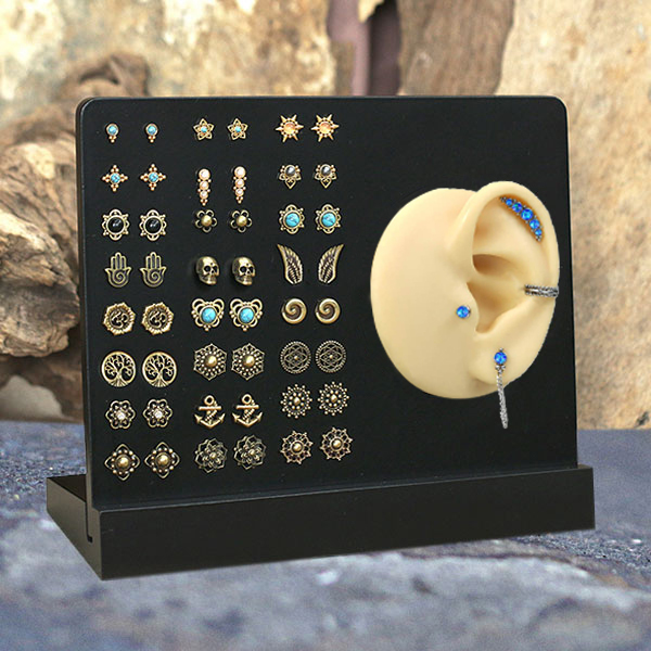 Wooden jewelry display,nose pins,nose studs,display tray,