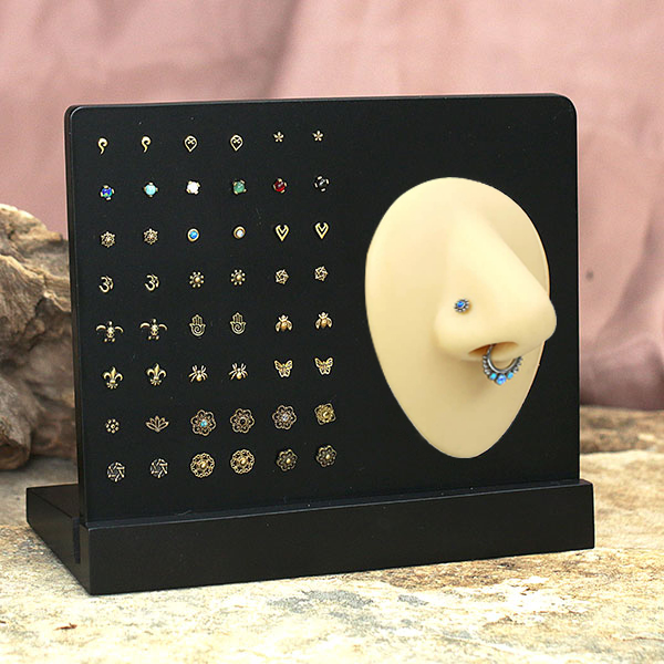 Wooden jewelry display,nose pins,nose studs,display tray,
