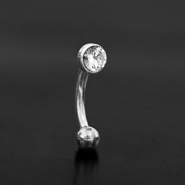 1.2mm curved bar,internally threaded steel piercing,steel body jewelry,rook piercing,eyebrow piercing