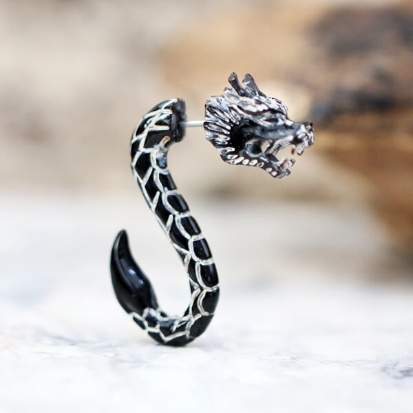 fake piercing, dragon