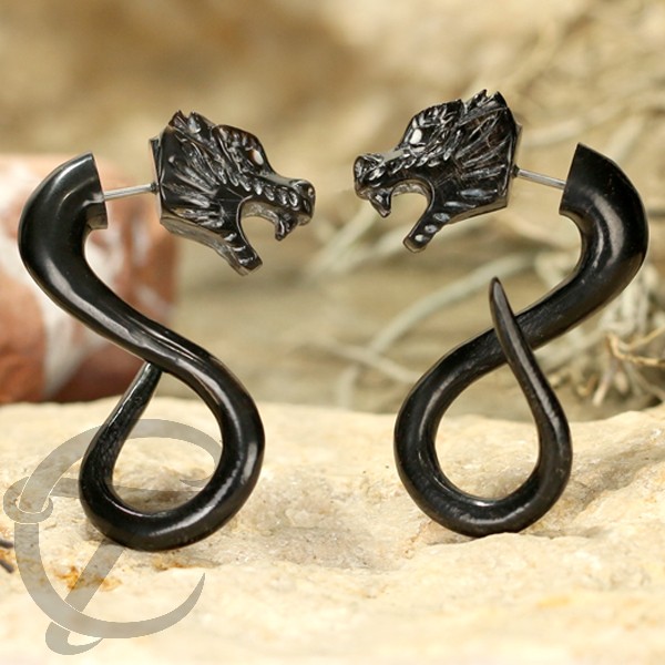 fake piercing, dragon