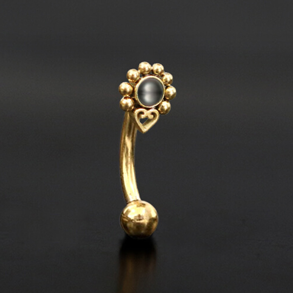 eyebrow jewelry,rook piercing,1.2mm curved piercing bar,steel piercing balls