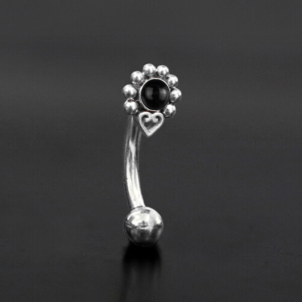 eyebrow piercing jewelry,rook ear piercing,1.2mm curved piercing barbell,steel piercing balls