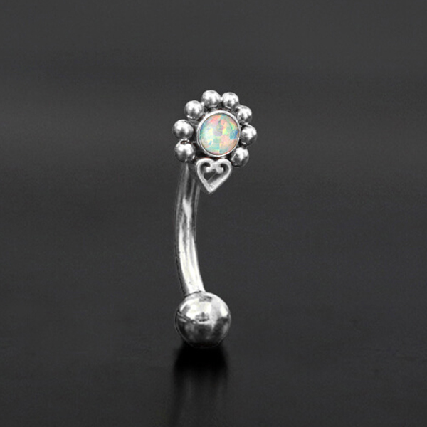 eyebrow piercing jewelry,rook piercing,1.2mm curved piercing bar,steel piercing balls