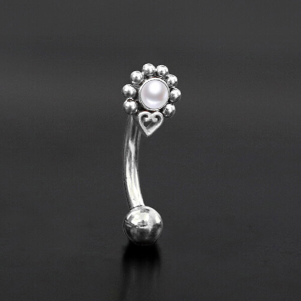 eyebrow piercing jewelry,rook piercing,1.2mm curved piercing bar,steel piercing balls