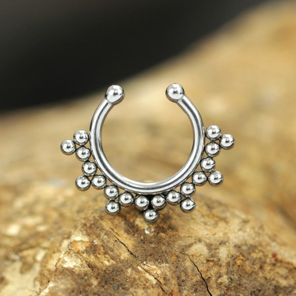 steel piercing cluster,septum nose jewelry,steel piercing,septum piercing