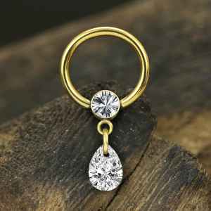 Steel Piercing Ball Closure Rings (BCR) 2 XR 020G CZ
