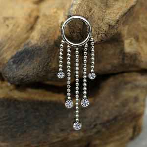 Steel Piercing Hinged Segment Rings XH 312X CZ