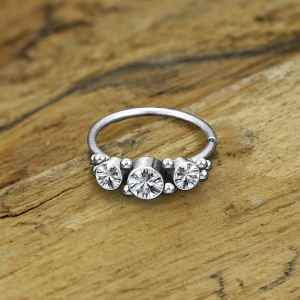 Steel Piercing Nose Jewelry XT 223X CZ