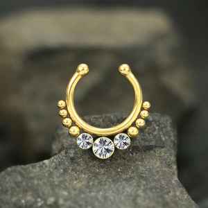Steel Piercing Nose Jewelry XS 109G CZ