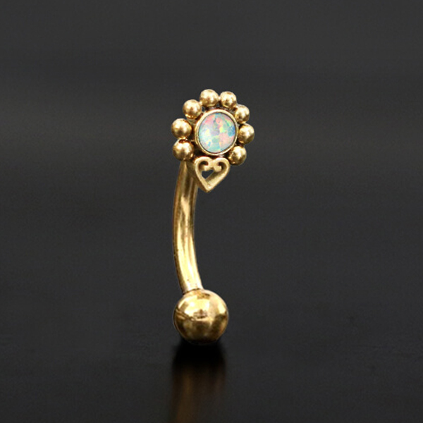 eyebrow jewelry,rook piercing,1.2mm curved piercing bar,steel piercing balls