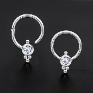 Steel Piercing Hinged Segment Rings XH 220X CZ