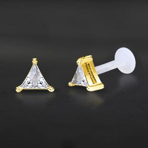 Threadless Piercing PTFE Steel Labrets NTL 251G CZ