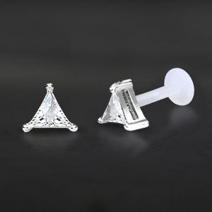 Threadless Piercing PTFE Steel Labrets NTL 251X CZ