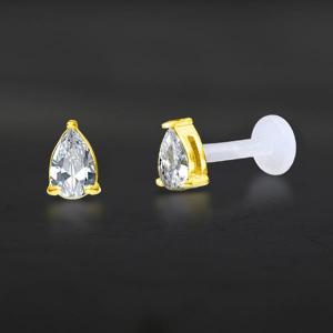 Threadless Piercing PTFE Steel Labrets NTL 253G CZ