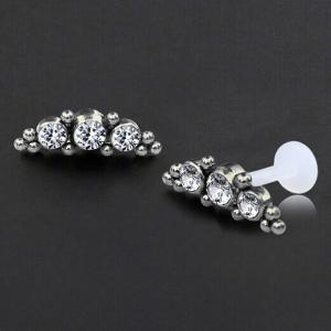 Threadless Piercing PTFE Steel Labrets NTL 320X CZ
