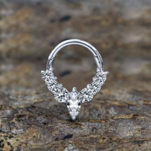 Steel Piercing Hinged Segment Rings XH 254X CZ