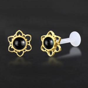 Threadless Piercing PTFE Steel Labrets NTL 050G BK