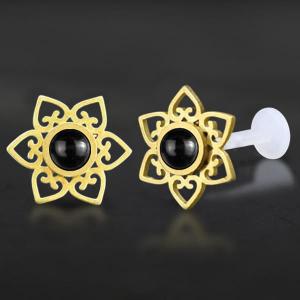 Threadless Piercing PTFE Steel Labrets NTL 053G BK