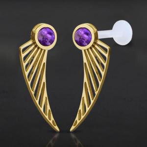 Threadless Piercing PTFE Steel Labrets NTL 080G PU