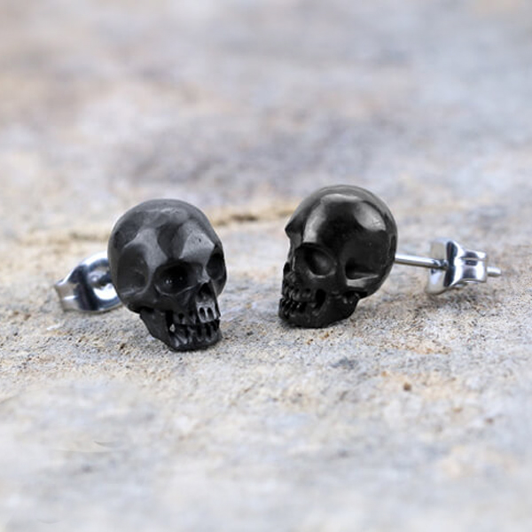 skull,stud,organic,jewelry,earrings