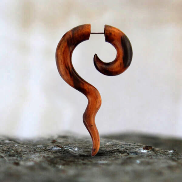 fake,piercing,cheaters,wood,fake,piercing,wooden,fake,plugs