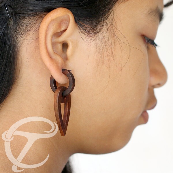 wood,peg,earring,wood,pin,earring